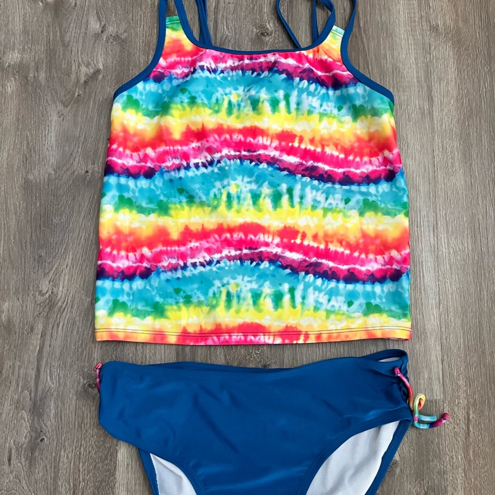 Girls 14/16 XL Swim Suit Cat & Jack Vibrant Tie-Dye Kids Bikini